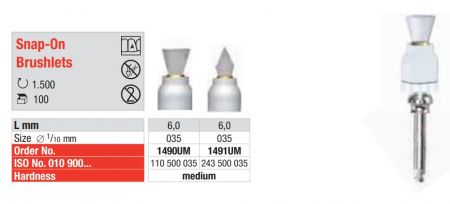 Prophylaxe Bürste Snap-On weiss, Topf klein, flach