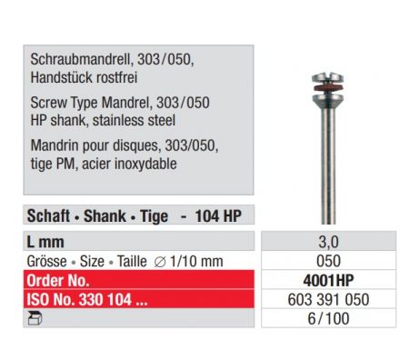 Schraubmandrell 303 / 050