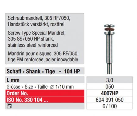 Schraubmandrell 305 RF / 050