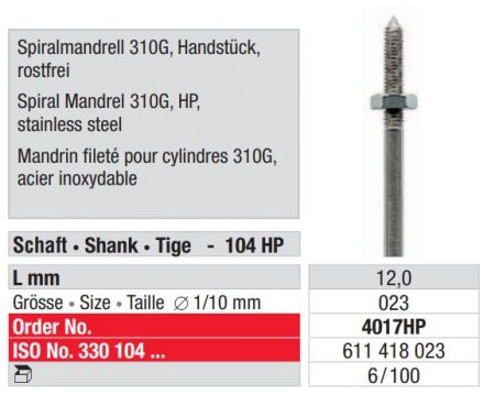 Spiralmandrell 310 G
