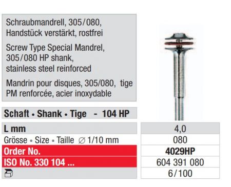 Schraubmandrell 305 / 080