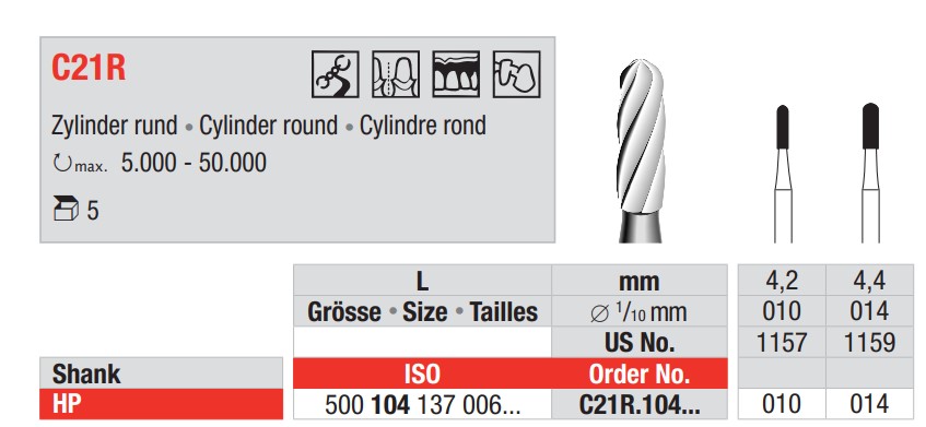 HM Bohrer HP - Zylinder rund