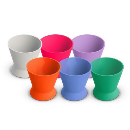 SILICONE DAPPEN DISH - ASSORTED - SMALL12 units (in the colors: light blue, orange, lilac, green, tr