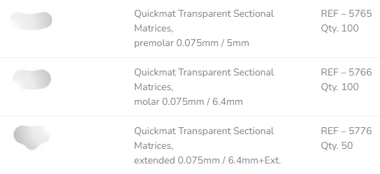 Quickmat transzparens szekcionált matrica 6.4mm, 100 db