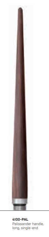 Wooden handle in palissander, long (single end)
