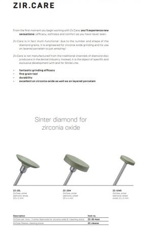 Zir.Care, kit of 3 sinter diamonds for zirconia oxide